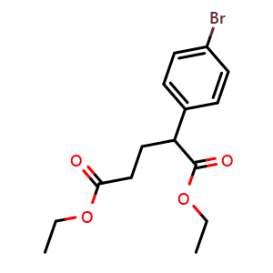 Chemical structure of Diethyl 2-(4-bromophenyl)pentanedioate , AChemBlock AD256178