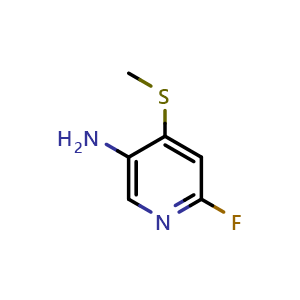 Chemical structure of 2-Fluoro-4-methylthio-5-aminopyridine , AChemBlock AD256190