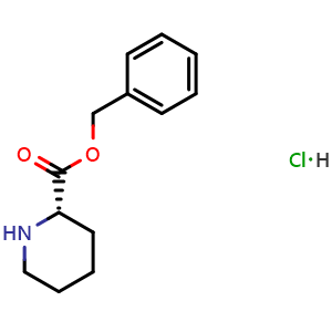 Chemical structure of (S)-Benzyl piperidine-2-carboxylate hydrochloride , CAS 149201-79-6, AChemBlock AD256193