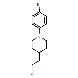 Chemical structure of 1-(4-Bromophenyl)-4-piperidineethanol , CAS 1892419-54-3, AChemBlock AD256196