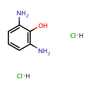 Chemical structure of 2,6-Diaminophenol dihydrochloride , CAS 403986-18-5, AChemBlock AD256198