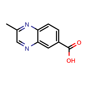 Chemical structure of 2-Methylquinoxaline-6-carboxylic Acid , CAS 155439-35-3, AChemBlock AD256209