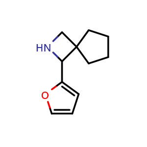 Chemical structure of 1-(Furan-2-yl)-2-azaspiro[3.4]octane , CAS 1851646-05-3, AChemBlock AD256212