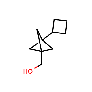 Chemical structure of (3-Cyclobutylbicyclo[1.1.1]pentan-1-yl)methanol , CAS 2287281-90-5, AChemBlock AD256229