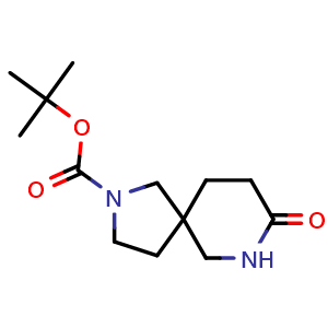 Chemical structure of 2-Boc-2,7-diazaspiro[4.5]decan-8-one , CAS 2383525-12-8, AChemBlock AD256242