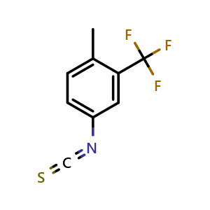 Chemical structure of 4-Methyl-3-(trifluoromethyl)phenyl isothiocyanate , CAS 351003-67-3, AChemBlock AD256260