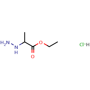 Chemical structure of Ethyl 2-hydrazinopropanoate hydrochloride , CAS 63772-20-3, AChemBlock AD256264
