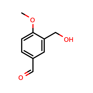Chemical structure of 3-(Hydroxymethyl)-4-methoxybenzaldehyde , CAS 76646-42-9, AChemBlock AD256268
