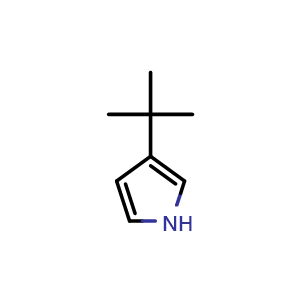 Chemical structure of 3-(tert-Butyl)-1H-pyrrole , CAS 7721-49-5, AChemBlock AD256269