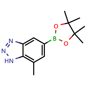 Chemical structure of 7-Methyl-1H-benzo[d][1,2,3]triazole-5-boronic acid pinacol ester , AChemBlock AD256273
