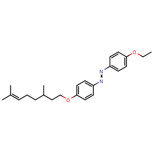 Chemical structure of 1-[4-[(3,7-Dimethyl-6-octen-1-yl)oxy]phenyl]-2-(4-ethoxyphenyl)diazene , AChemBlock AD256274