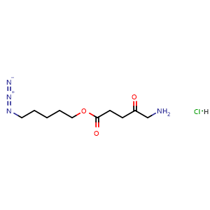 Chemical structure of 5-Azidopentyl 5-Amino-4-oxopentanoate hydrochloride , AChemBlock AD256277