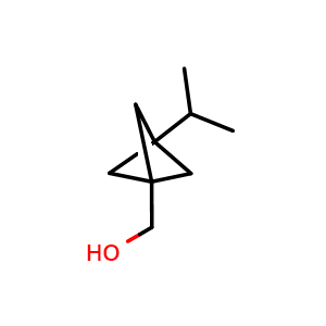 Chemical structure of (3-Isopropylbicyclo[1.1.1]pentan-1-yl)methanol , CAS 2287331-95-5, AChemBlock AD256295