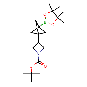 Chemical structure of 3-(1-Boc-3-azetidinyl)bicyclo[1.1.1]pentane-1-boronic acid pinacol ester , CAS 2826264-08-6, AChemBlock AD256304