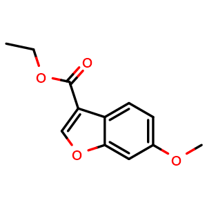 Chemical structure of Ethyl 6-Methoxybenzofuran-3-carboxylate , CAS 36748-74-0, AChemBlock AD256307
