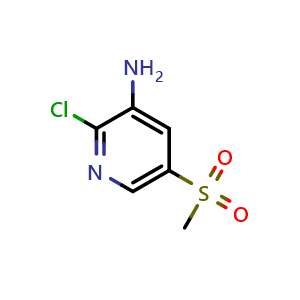 Chemical structure of 2-Chloro-5-(methylsulfonyl)pyridin-3-amine , AChemBlock AD256329