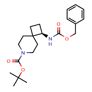 Chemical structure of tert-Butyl (R)-1-(((benzyloxy)carbonyl)amino)-7-azaspiro[3.5]nonane-7-carboxylate , AChemBlock AD256331