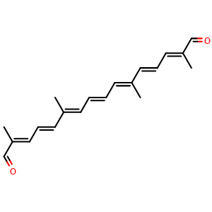 Chemical structure of Crocetin dialdehyde , CAS 502-70-5, AChemBlock AD256358
