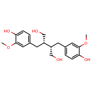 Chemical structure of (+)-Secoisolariciresinol , CAS 145265-02-7, AChemBlock AD256373