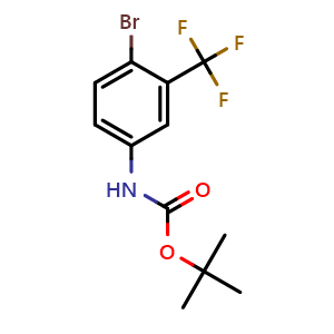 Chemical structure of tert-Butyl (4-bromo-3-(trifluoromethyl)phenyl)carbamate , CAS 872614-77-2, AChemBlock AD256397