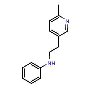 Chemical structure of N-(2-(6-Methylpyridin-3-yl)ethyl)aniline , CAS 109474-82-0, AChemBlock AD256403