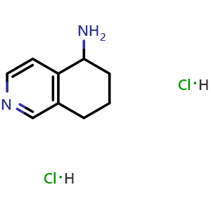 Chemical structure of 5,6,7,8-Tetrahydroisoquinolin-5-amine dihydrochloride , CAS 1263378-92-2, AChemBlock AD256409