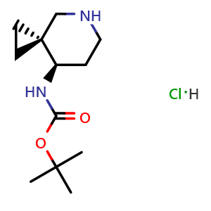 Chemical structure of trans-tert-Butyl 5-azaspiro[2.5]octan-8-ylcarbamate hydrochloride , CAS 147610-93-3, AChemBlock AD256413