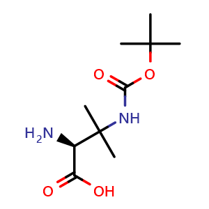 Chemical structure of (S)-2-amino-3-((tert-butoxycarbonyl)amino)-3-methylbutanoic acid , CAS 2165753-37-5, AChemBlock AD256422