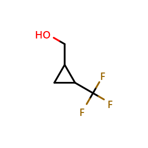 Chemical structure of 2-(Trifluoromethyl)cyclopropanemethanol , CAS 22666-34-8, AChemBlock AD256452