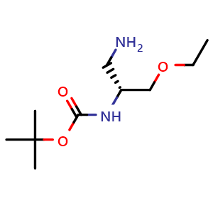 Chemical structure of tert-Butyl N-[(1R)-1-(aminomethyl)-2-ethoxy-ethyl]carbamate , CAS 1312692-11-7, AChemBlock AD256462