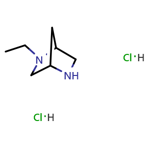 Chemical structure of 2-Ethyl-2,5-diazabicyclo[2.2.1]heptane dihydrochloride , AChemBlock AD256504