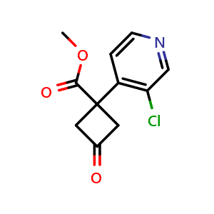 Chemical structure of Methyl 1-(3-chloro-4-pyridyl)-3-oxo-cyclobutanecarboxylate , AChemBlock AD256517
