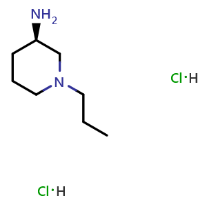 Chemical structure of (3R)-1-propylpiperidin-3-amine dihydrochloride , AChemBlock AD256520