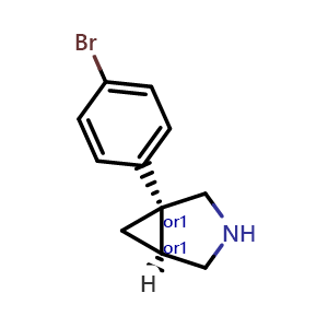 Chemical structure of cis-1-(4-bromophenyl)-3-azabicyclo[3.1.0]hexane , AChemBlock AD256524