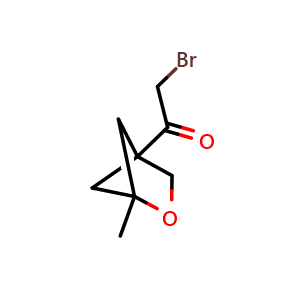 Chemical structure of 2-bromo-1-(1-methyl-2-oxabicyclo[2.1.1]hexan-4-yl)ethanone , CAS 2452341-99-8, AChemBlock AD256557