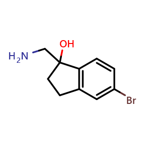 Chemical structure of 1-(Aminomethyl)-5-bromo-2,3-dihydro-1H-indan-1-ol , CAS 1132943-67-9, AChemBlock AD256566