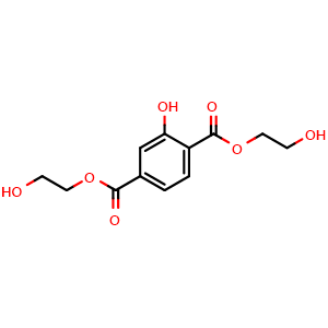 Chemical structure of Bis(2-hydroxyethyl) 2-hydroxyterephthalate , CAS 2916556-97-1, AChemBlock AD256589