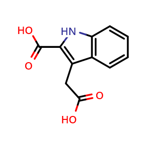 Chemical structure of 3- (Carboxymethyl) -1H-indole-2-carboxylic acid , CAS 31529-27-8, AChemBlock AD256592