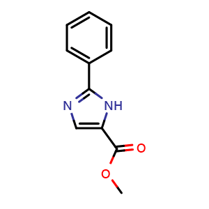 Chemical structure of Methyl 2-phenyl-1H-imidazole-5-carboxylate , CAS 32682-99-8, AChemBlock AD256594
