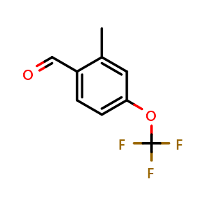 Chemical structure of 2-Methyl-4-(trifluoromethoxy)benzaldehyde , CAS 886763-07-1, AChemBlock AD256612