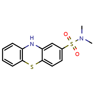 Chemical structure of N,N-Dimethyl-10H-phenothiazine-2-sulfonamide , CAS 1090-78-4, AChemBlock AD256615