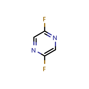 Chemical structure of 2,5-Difluoropyrazine , CAS 1207861-11-7, AChemBlock AD256616