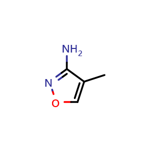 Chemical structure of 4-Methyl-1,2-oxazole-3-amine , CAS 1750-43-2, AChemBlock AD256621