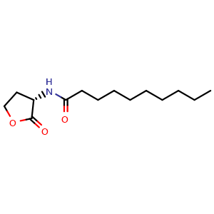Chemical structure of (S)-N-(2-Oxotetrahydrofuran-3-yl)decanamide , CAS 177315-87-6, AChemBlock AD256622