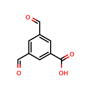 Chemical structure of 3,5-Diformylbenzoic acid , CAS 319488-75-0, AChemBlock AD256626