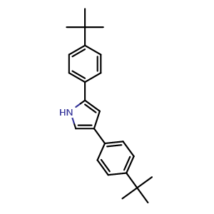Chemical structure of 2,4-Bis(4-(tert-butyl)phenyl)-1H-pyrrole , CAS 845746-35-2, AChemBlock AD256632