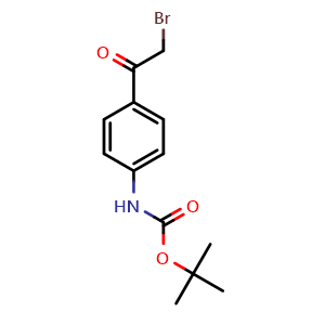 Chemical structure of N-BOC-4-(2-bromo-acetyl)-aniline , CAS 885269-70-5, AChemBlock AD256633