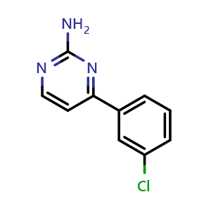 Chemical structure of 4-(3-Chlorophenyl)pyrimidin-2-amine , CAS 913322-47-1, AChemBlock AD256634