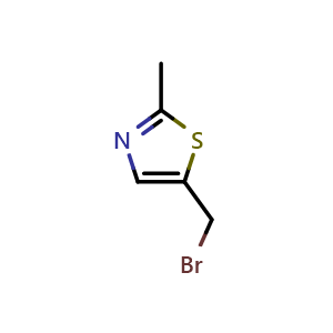 Chemical structure of 5-(Bromomethyl)-2-methylthiazole , CAS 838892-95-8, AChemBlock AD256638