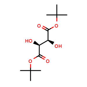 Chemical structure of Di-tert-butyl (2S,3S)-2,3-dihydroxysuccinate , CAS 117384-46-0, AChemBlock AD256645